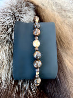 Men's Wristband with Bronzite and 14 Carat Gold Filled Beads