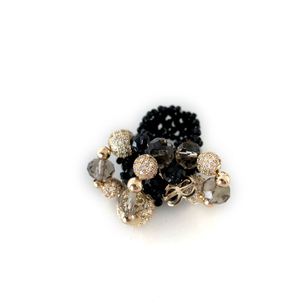 Black CZ Diamond Monaco Ring