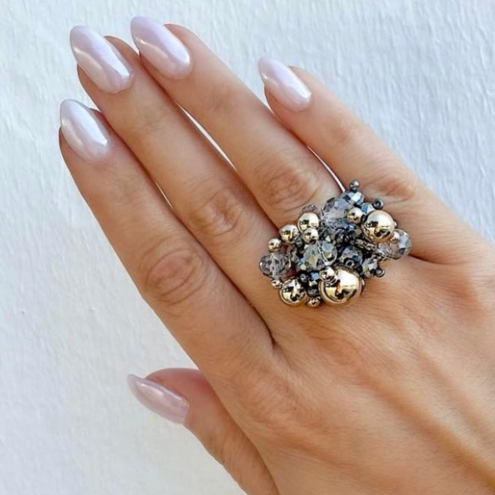 Silver Grey Gold Monaco Ring